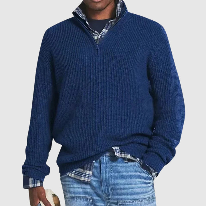 Jermaine | Refined men's jumper with half zip