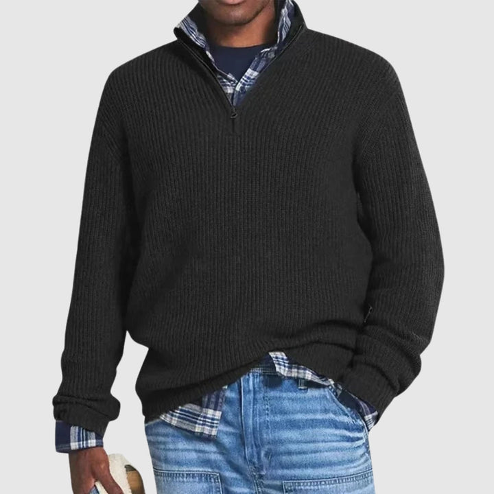 Jermaine | Refined men's jumper with half zip