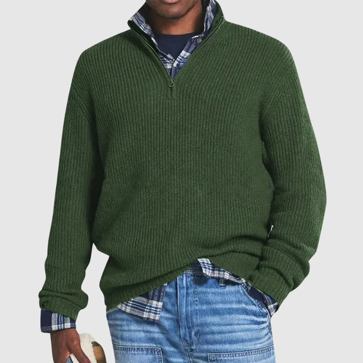 Jermaine | Refined men's jumper with half zip