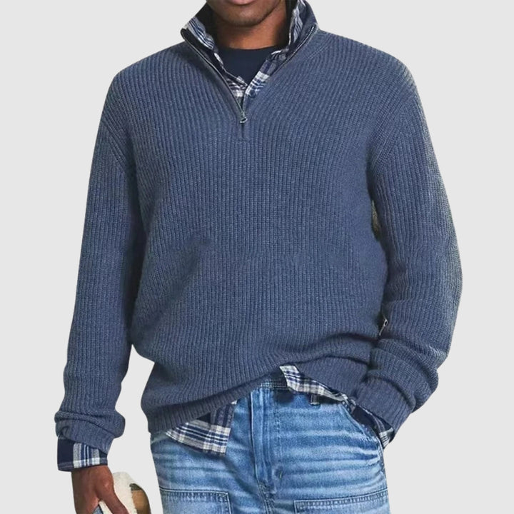 Jermaine | Refined men's jumper with half zip