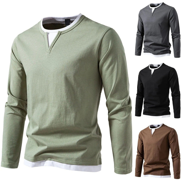 Tommy | Long-sleeved V-neck henley top