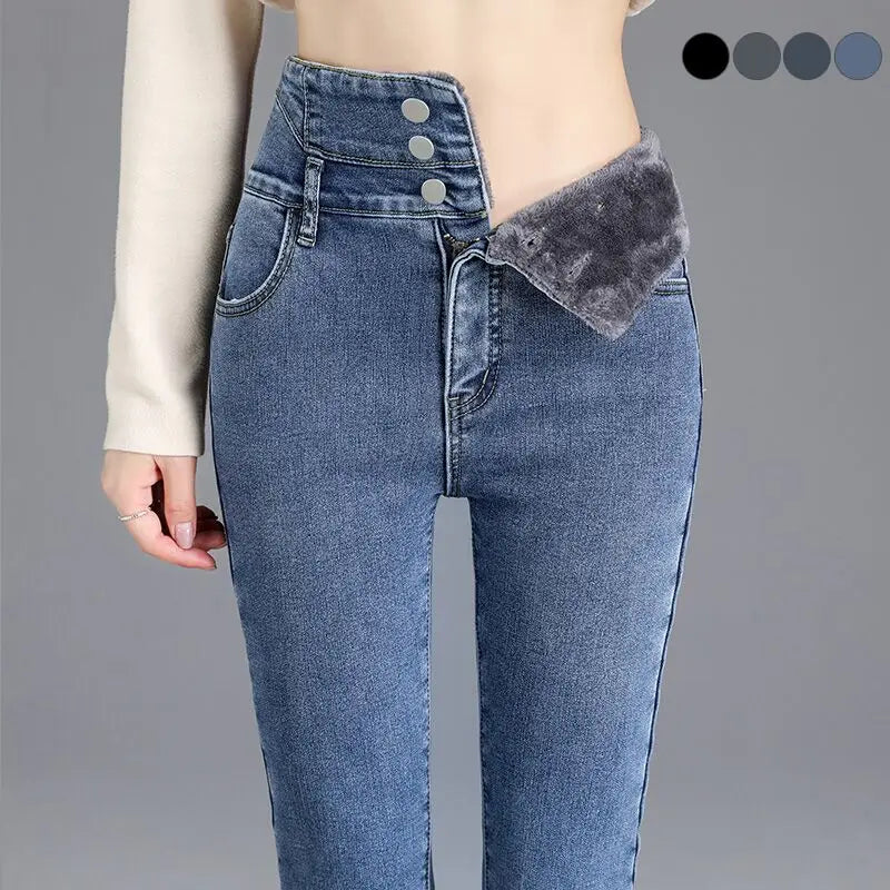 Monique | High-Waist Fleece Skinny Jeans