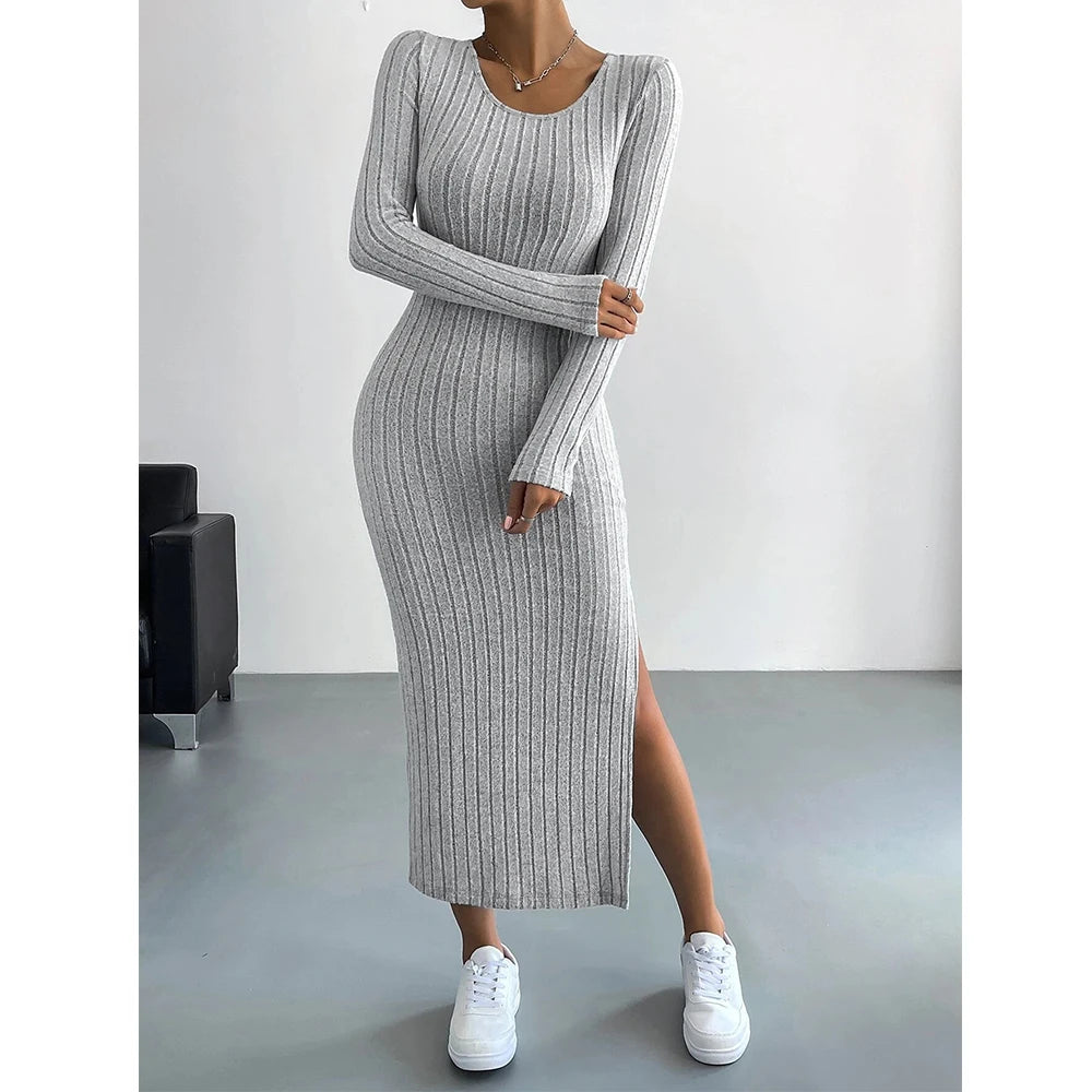 Mia | Bodycon Knitted Maxi Dress