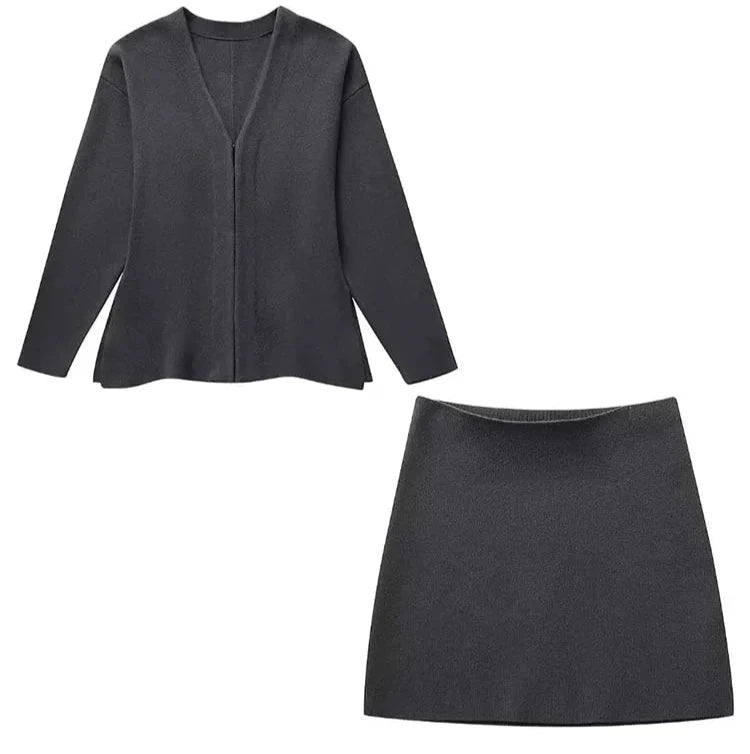 Giselle | Knit coat and miniskirt set (OUT OF STOCK)