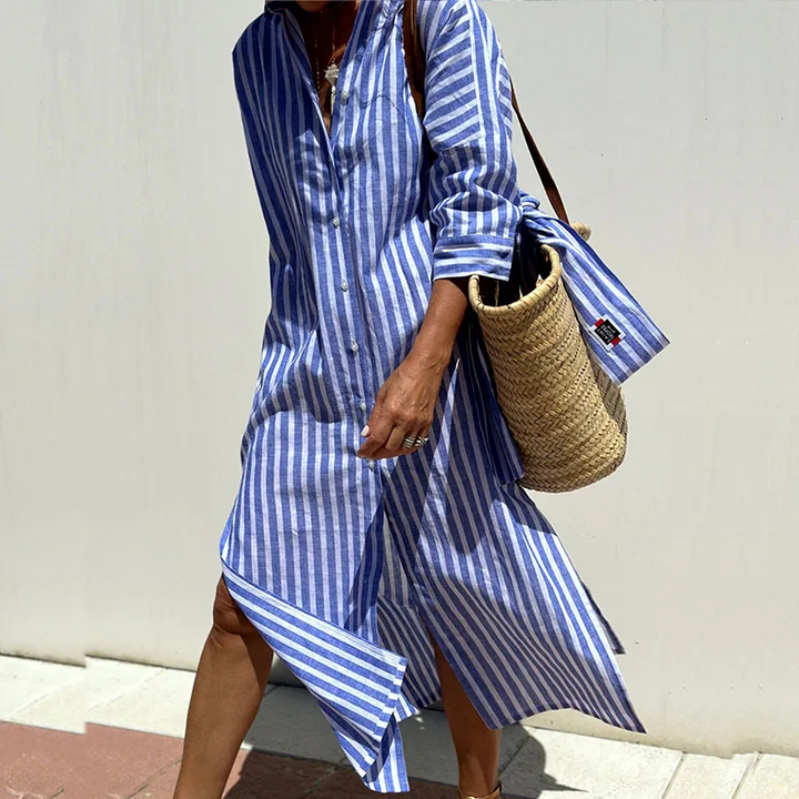 Maria | Elegant striped shirt dress