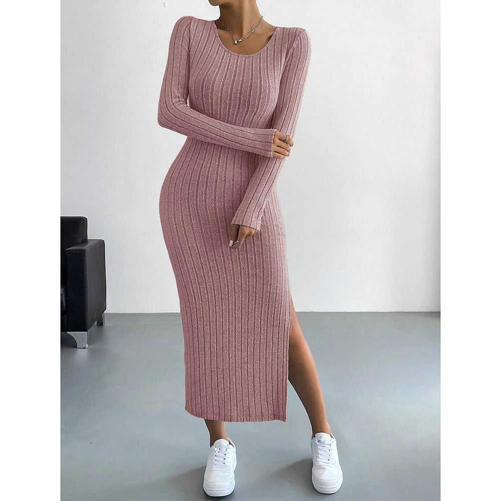 Mia | Bodycon Knitted Maxi Dress