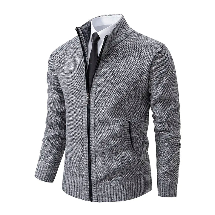 Silvio | Plain cardigan with zip fastening