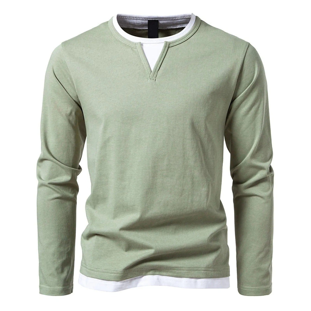 Tommy | Long-sleeved V-neck henley top