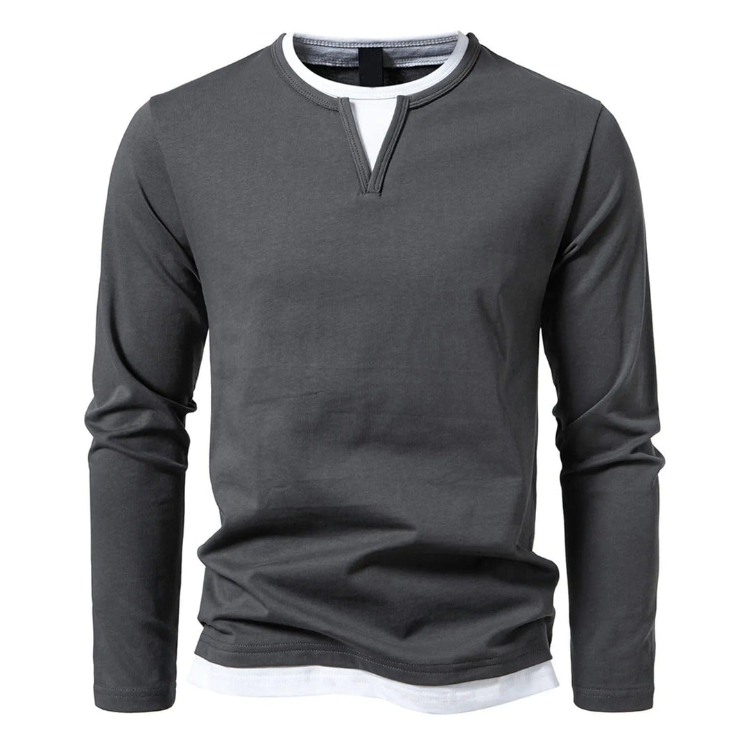 Tommy | Long-sleeved V-neck henley top