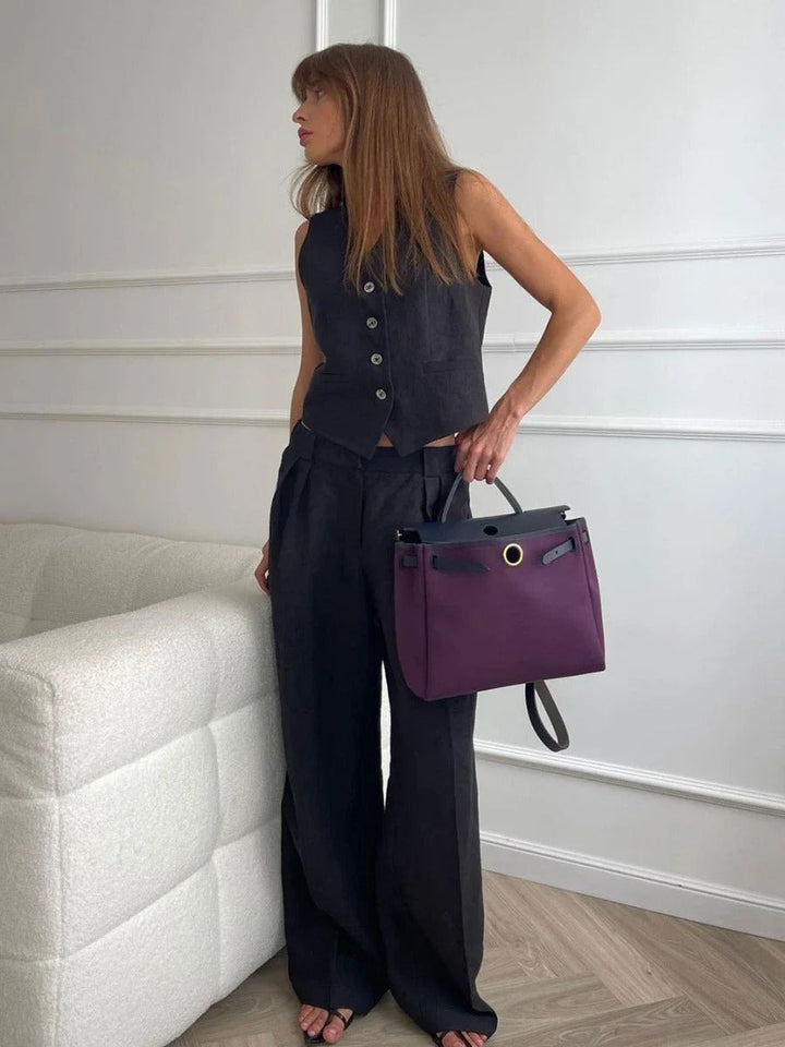 Paula | Cotton waistcoat and trousers set