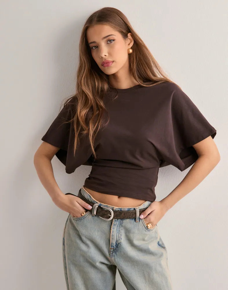 Ebony | The Vogue Drape Tee